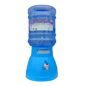 Dispensador de agua celeste + bidon de agua Ledy 20 litros