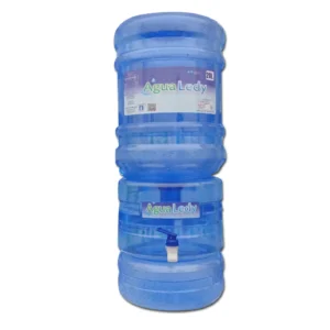 Dispensador de agua transparente + bidon de agua Ledy 20 litros